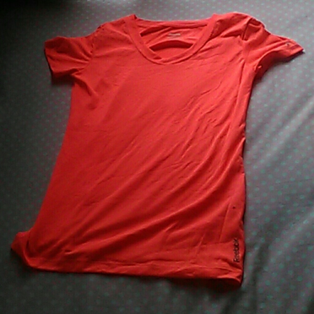 Neon orange reebok shirt